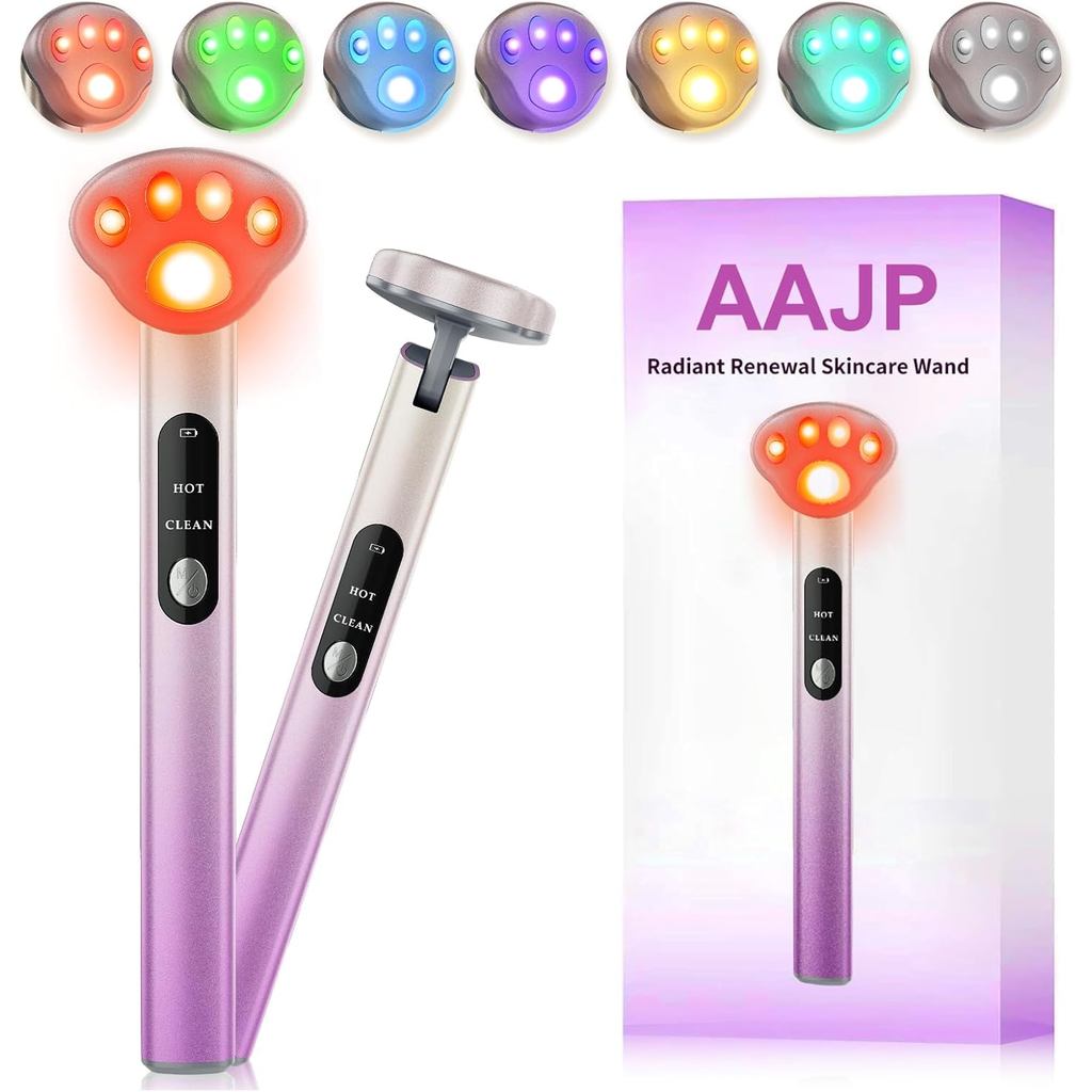 Radiant Renewal Skincare Wand, Red-Light-Therapy-Wand, Red-Light-Therapy-for-Face and Eye, 7 Colour Facial- and- Eye- Ma
