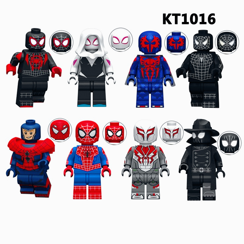 Através Da Série De Heróis Do Verso-Aranha Gwen Stacy Shadow Spiderman Ação Mini Blocos De Construção Figura Brinquedos