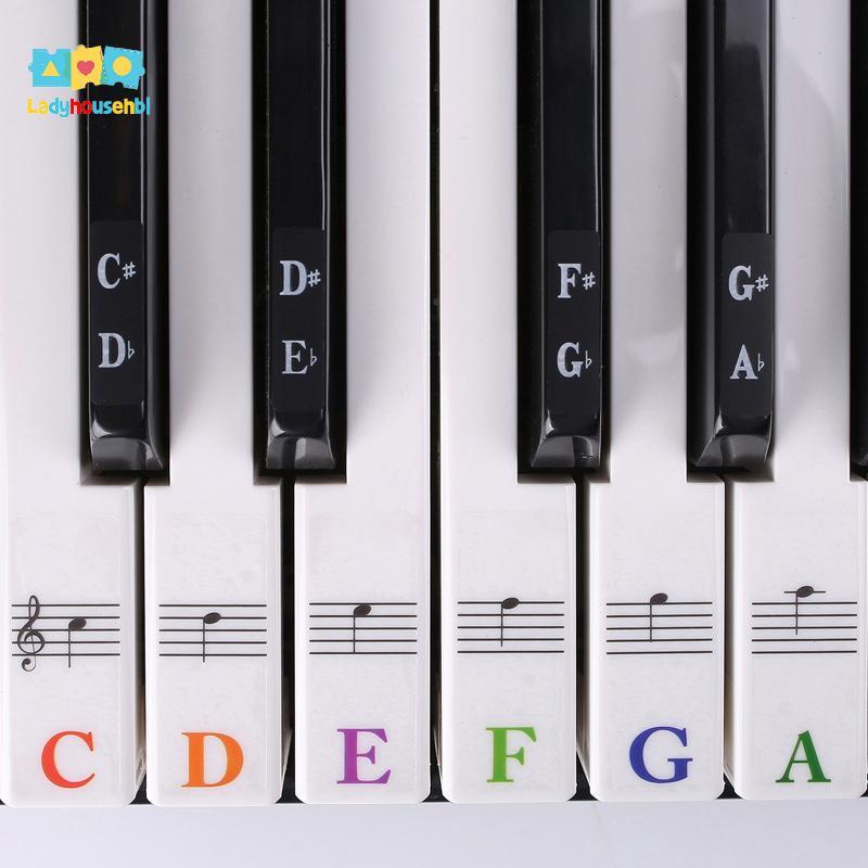 LAHG > 1Pc Multicolor Piano Stiers Teclado Nota Chave Removível Etiquetas Para Crianças Iniciantes Novo