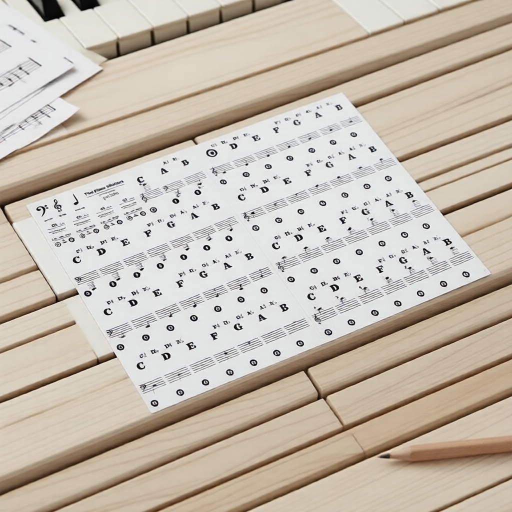 Miwayer Etiquetas Adesivas Transparentes para Piano com 37/49/61/88 Teclas para Teclados Elétricos