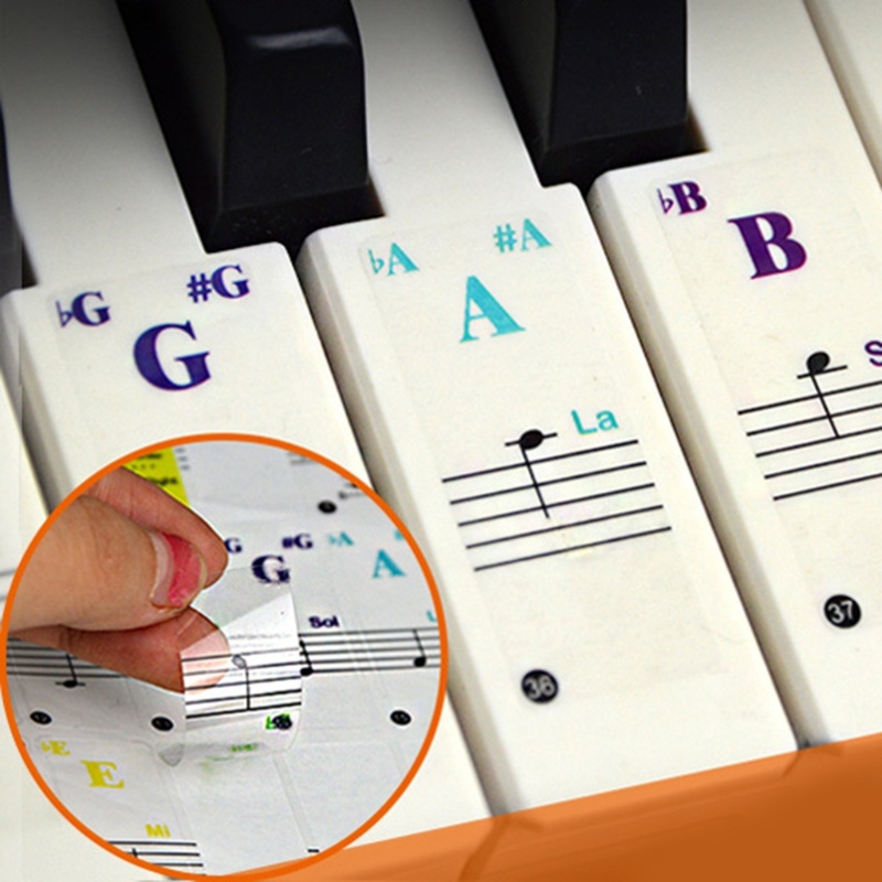 Bmico Piano Chave Etiqueta Removível Notas Guia Adesivo 88 61 49 Teclas Teclado Adesivos Para Beg