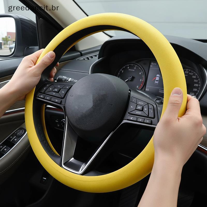 Capa De Volante De Silicone À Prova D'água Antiderrapante Protetor De Direção De Carro Universal De 38 Cm Para Atualizaç