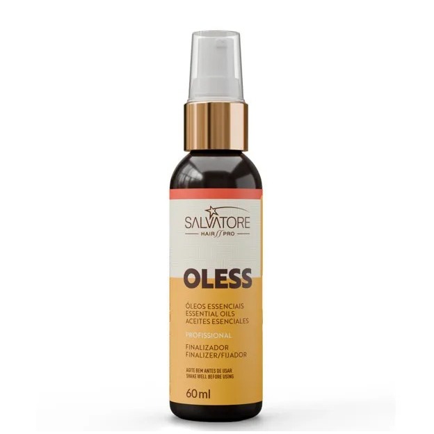 Óleo Finalizador Salvatore Hair Pro Oless Reparador de Pontas Protetor Térmico Anti Friz Brilho 60ml