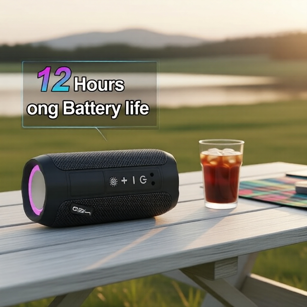 Caixa de Som Externa T&G Wireless Bass, Compatível com Cartão TF, Rádio FM, Entrada Aux e Luz LED
