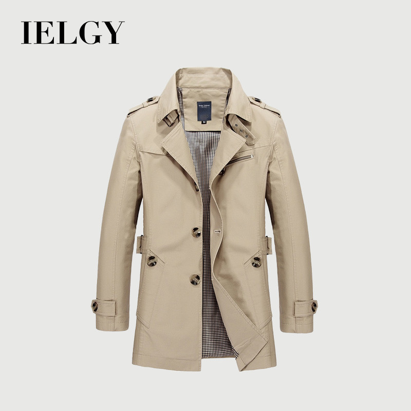 IELGY Jaqueta Masculina Casual Casaco De Trabalho De Algodão De Comprimento Médio