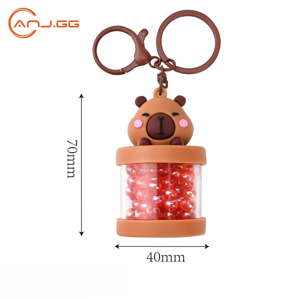 Kit 3 Chaveiros Capivara com Luz LED Pingente Barril de Vinho Modelos Sortidos Portátil Para Mochila Bolsa Chaves