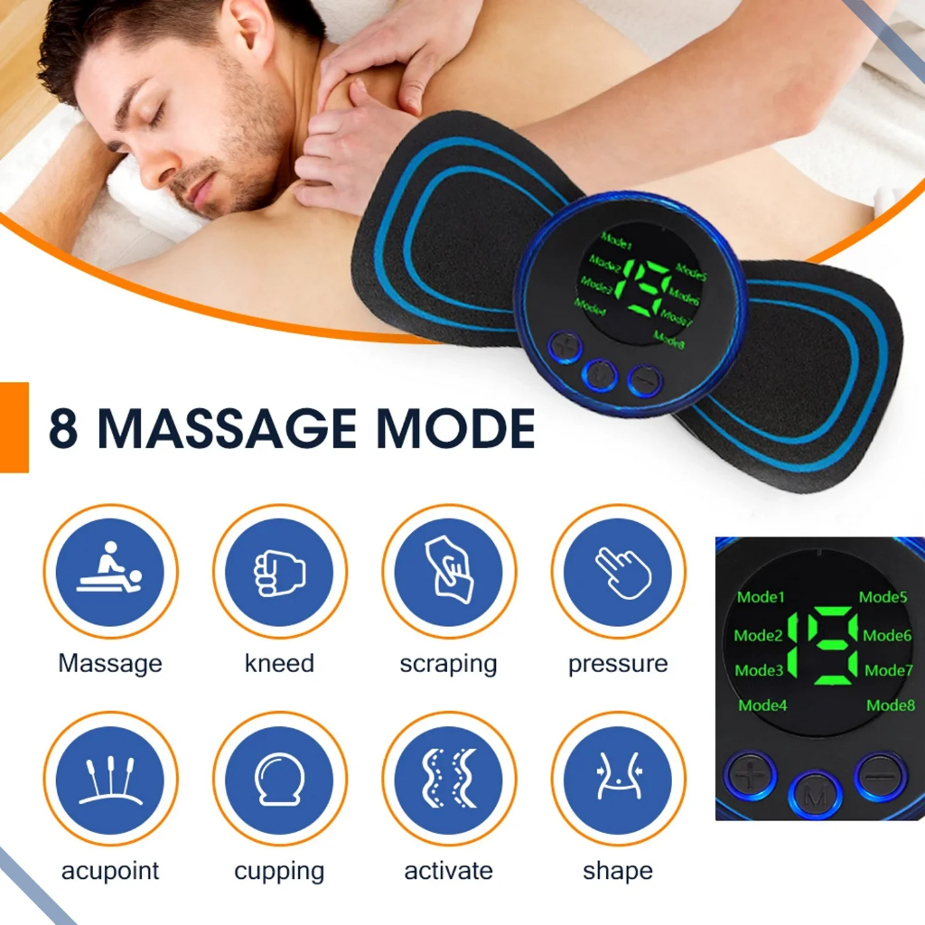 Mini Massageador Portátil Recarregável Dor Pescoço Coluna