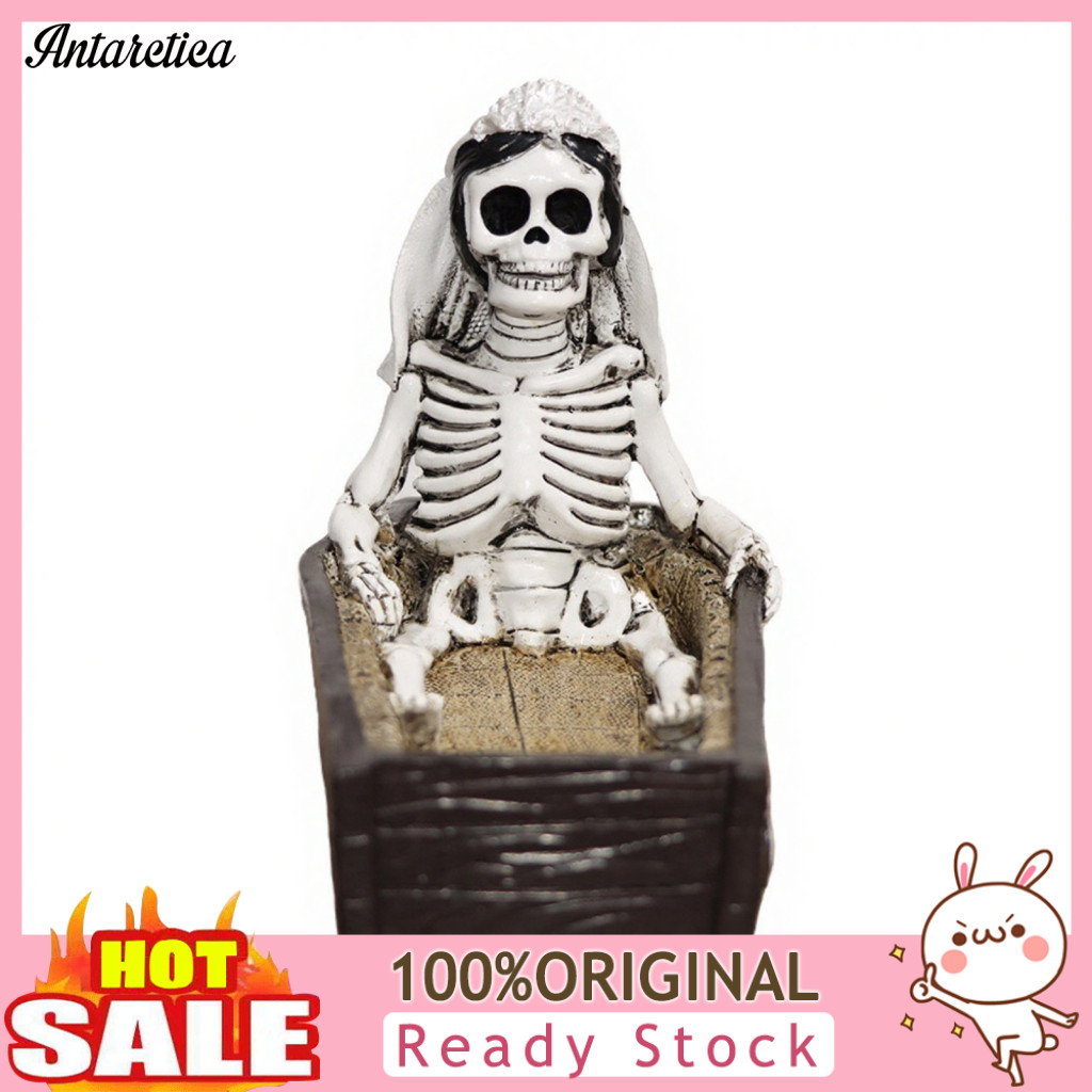 Dark Cute Decor Halloween Skull Ornament Resin 3d Printed Skeleton Figurine Portable Desktop Decoration Tabletop Party H
