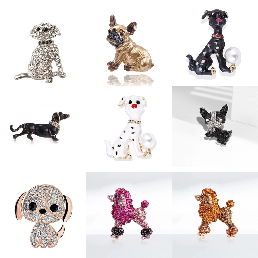Design 3D Animal Cute Pet Brooch Dog Cor Alloy Glaze Spotted Brooches Corpet Acessórios De Moda Alfinetes Simples Para Filhotes De