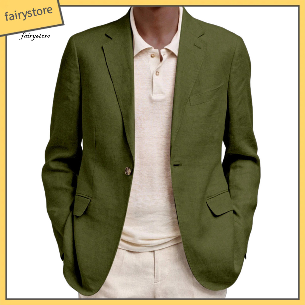 Layering Pieces for Transitional Seasons Slim Fit Suit Jacket Men's Casual Blazer Notch Lapel Single Button Coat for Bus