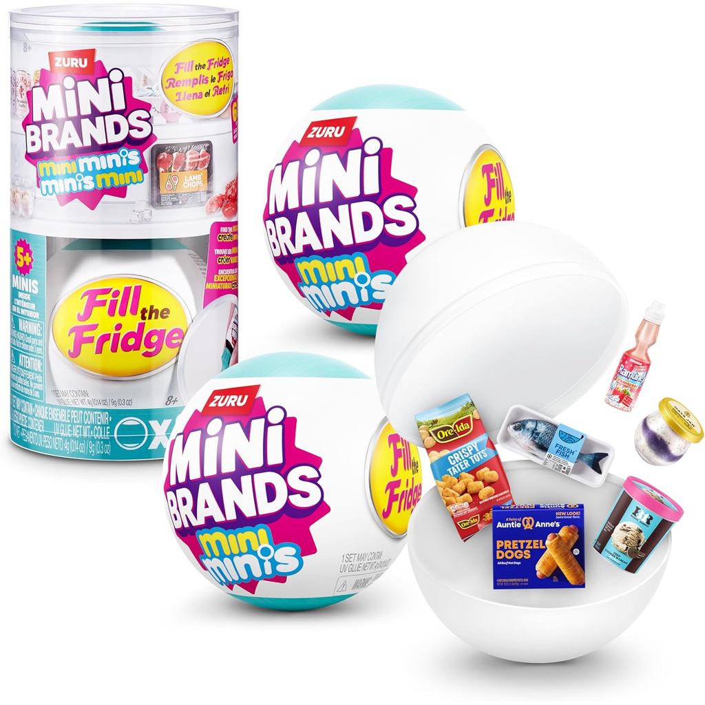 ZURU Mini Marca Fill The Fridge Mini Série 1 Coleção Mini Brinquedo (2 Cápsulas)