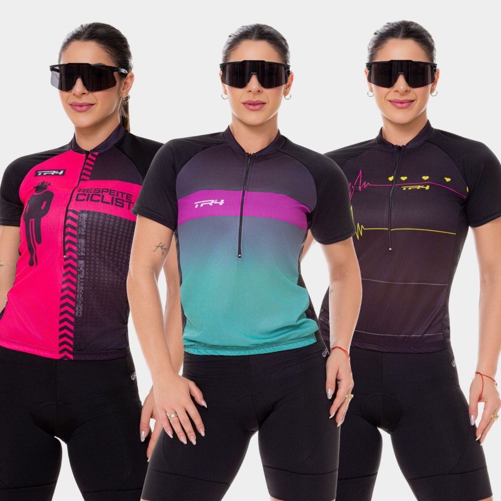 Camisa de Ciclismo Camiseta Manga Curta Bike Roda Rosa Roupa Pedal Mtb