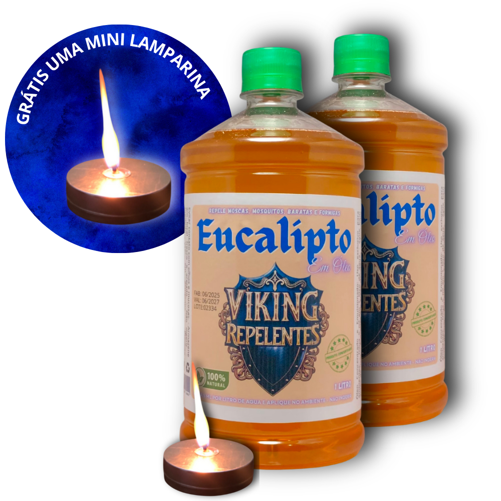 ÓLEO DE EUCALIPTO 2L + MINI LAMPARINA GRÁTIS - REPELENTE NATURAL