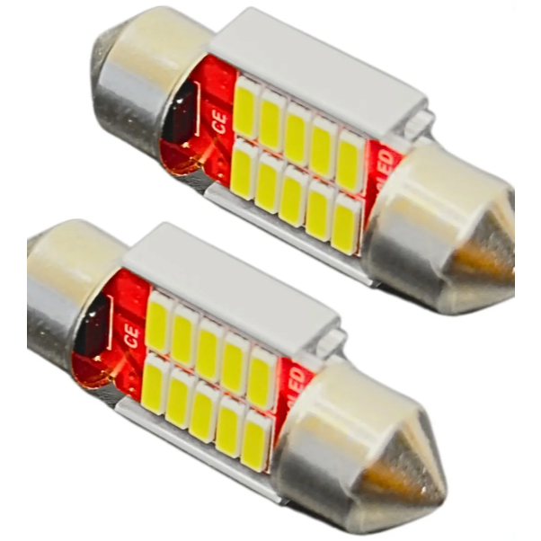 Lâmpada 12 LED Torpedo Canbus 31mm 12V com 10 Unidades