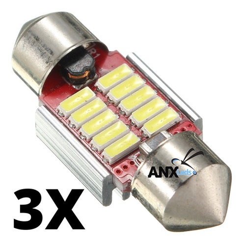 3 Lampadas Torpedo 31mm 12 Leds Canbus C5w Canceller