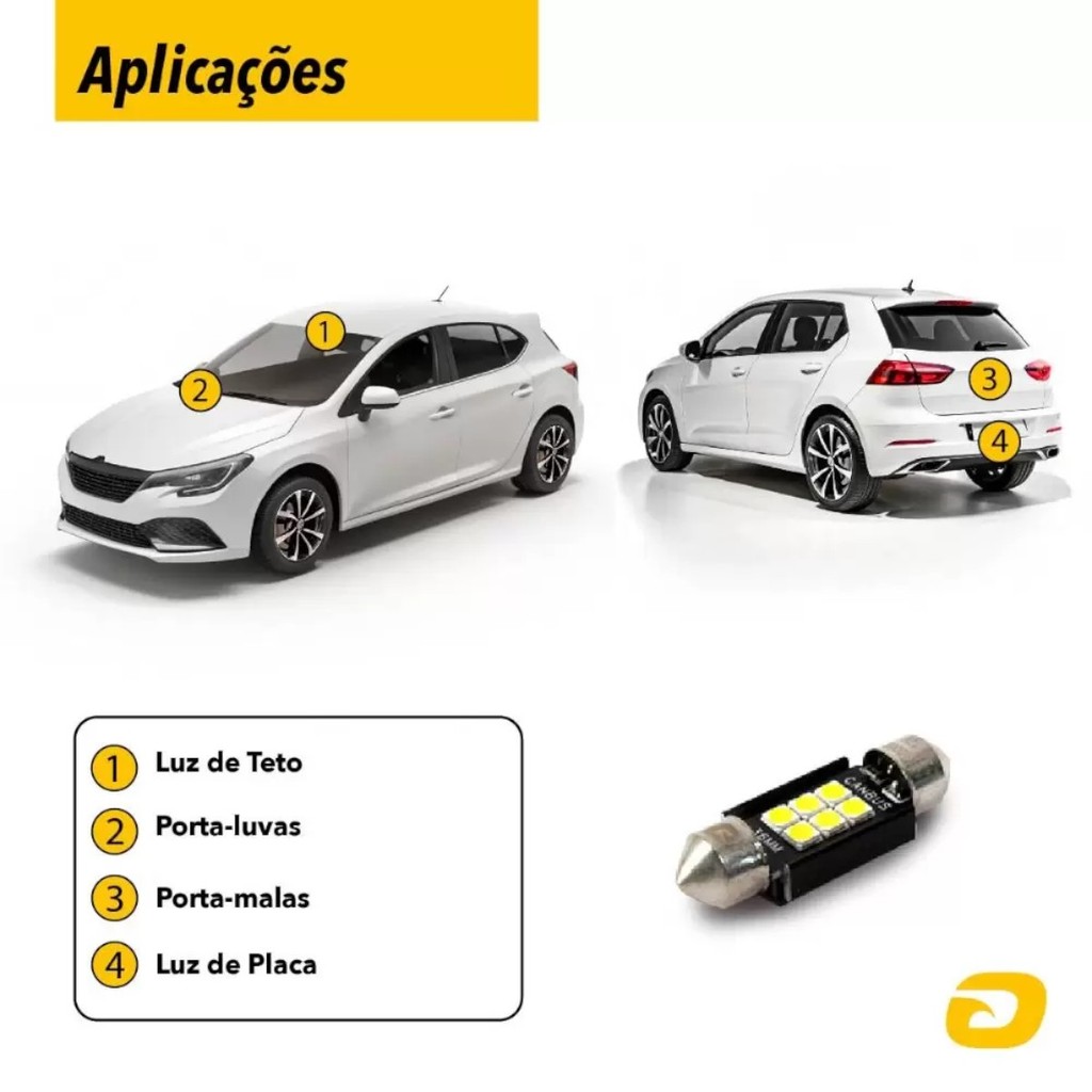 Lâmpada Led Torpedo Canbus Premium Tarpon SJ-3030-6SMD 31MM para Farol Automotivo