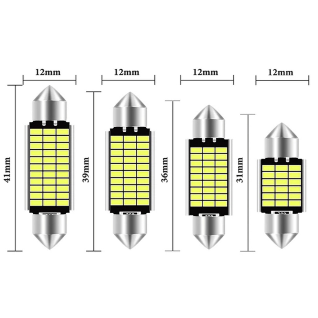 KIT 2 LAMPADAS LED TORPEDO CANBUS  SUPER BRANCA