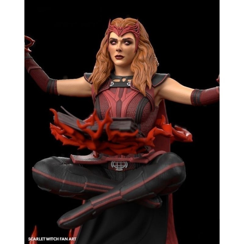 Scarlet Witch Wandasivion Action Figure Miniatura Colecionável Estatua Escultura Artesanal Boneco 3D