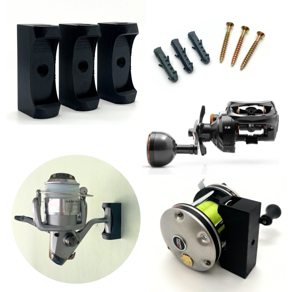 Suporte De Parede Para Molinetes Organizador De Pesca Boraline