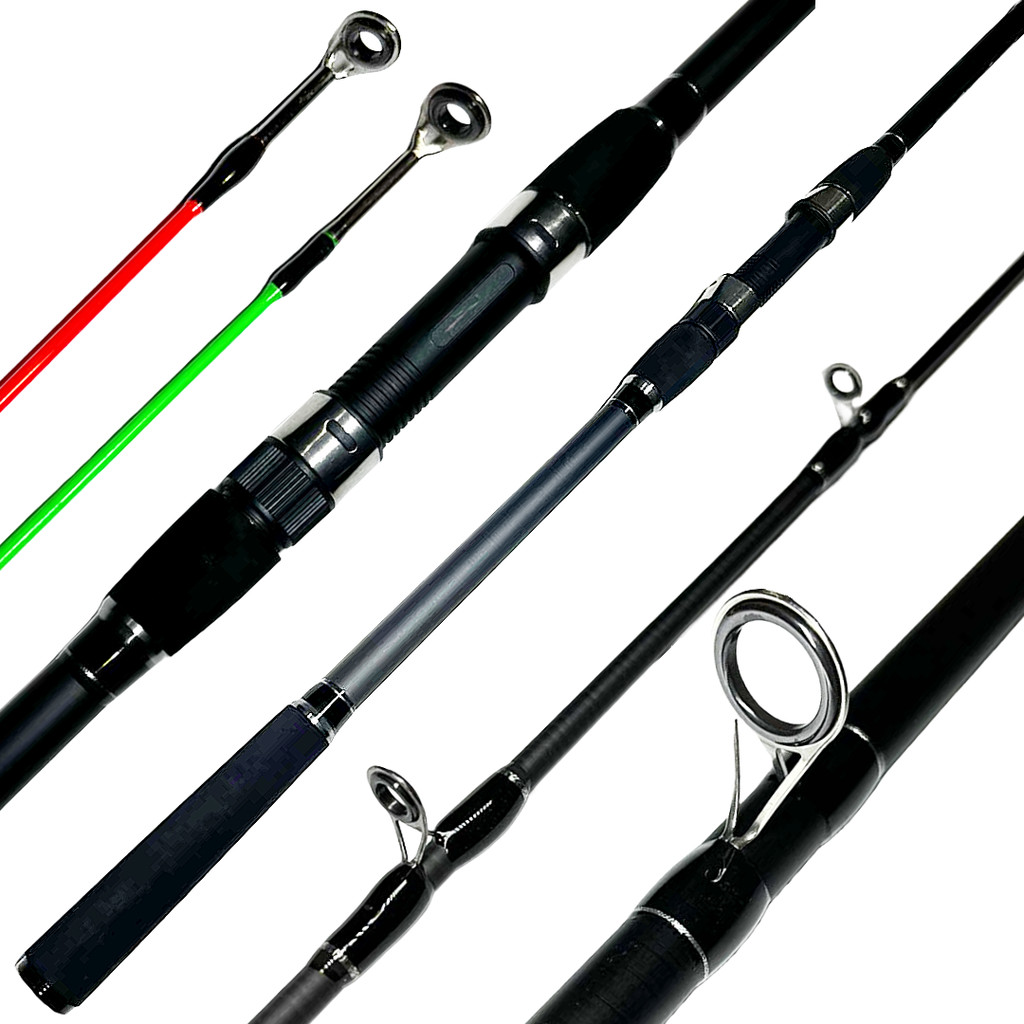 VARA PARA MOLINETE PESCA PRAIA CMIK 3.9M EM CARBONO - 20-60LB - 4 PARTES - 2 PONTEIRAS