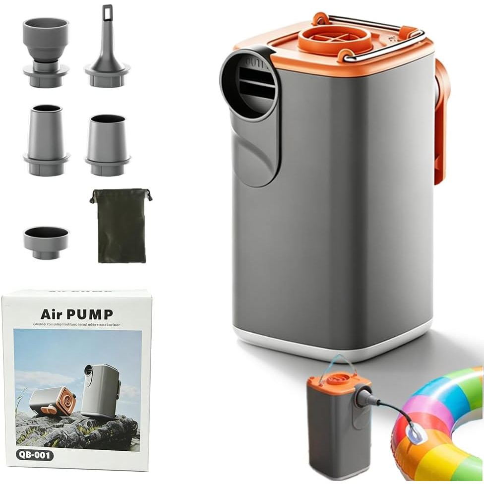Bomba de Ar Portátil Recarregável USB – Mini Compressor com Luz LED