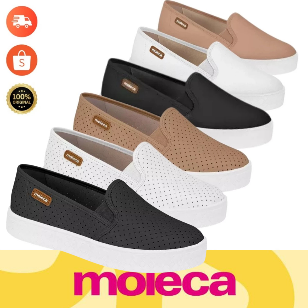 Tenis Moleca Confort Slip On Calce Facil Leve Moda Feminino Promo