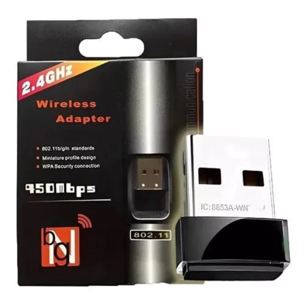 Mini Adaptador Wireless Usb Wifi 900mbps 2.4ghz Pc Notebook Conector