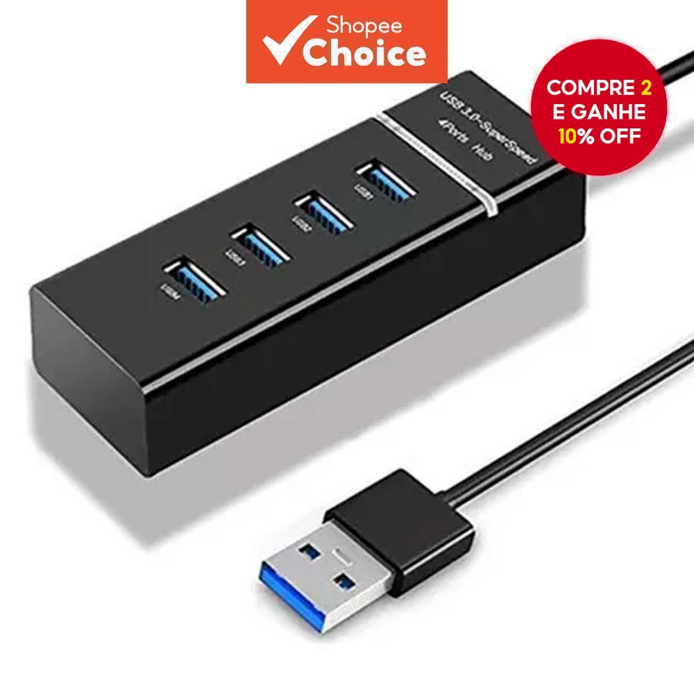 Novo Hub USB 3.0 Alta Velocidade 4 Portas Com Indicador LED Branco 5.0Gbps Mini para Laptop PC Escritório