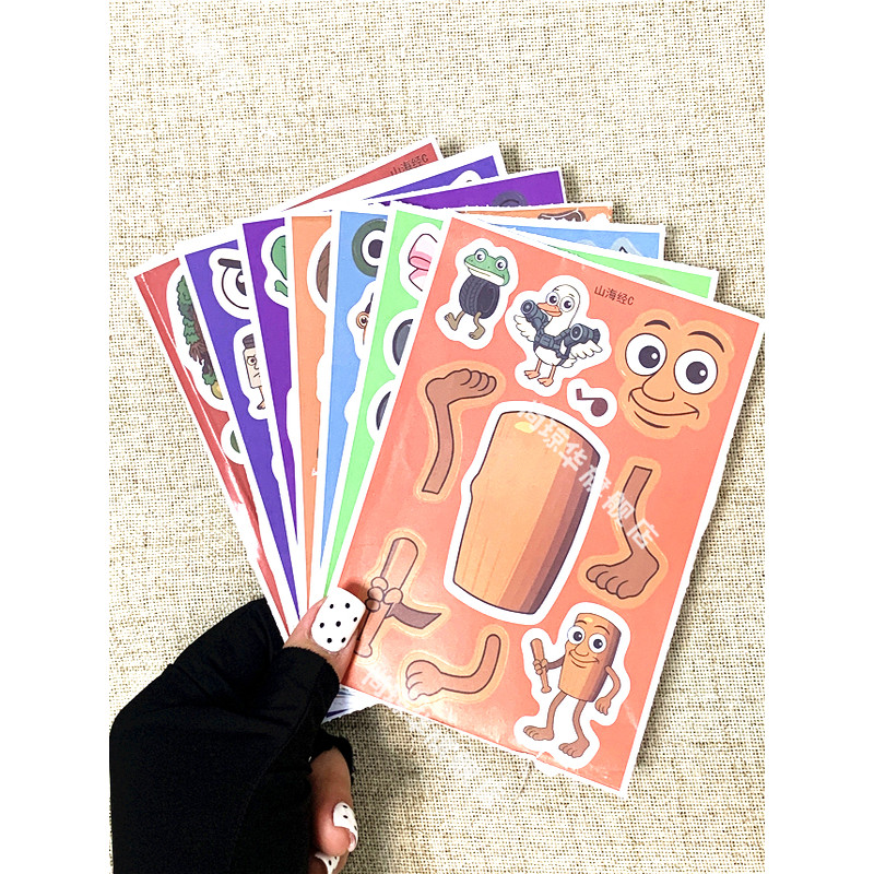 TikTok Influencer Mountain Sea Classic Monster Dress Up Puzzle Adesivos Alunos da escola primária Meninos Meninas Brinqu
