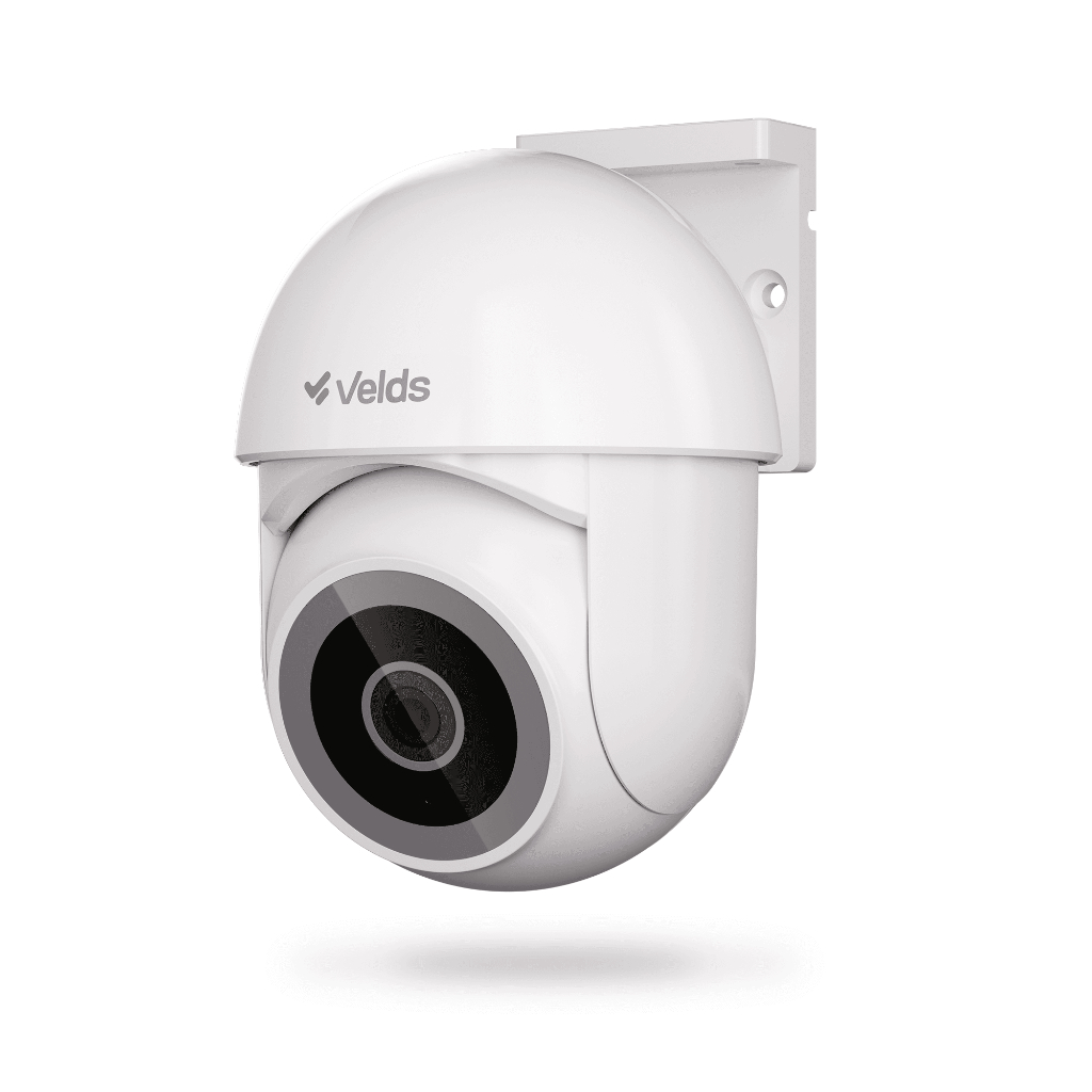 Câmera Inteligente Wi-Fi Externa 360° Velds, 2K com Visão Noturna e Detecção de Corpo Humano, Branco