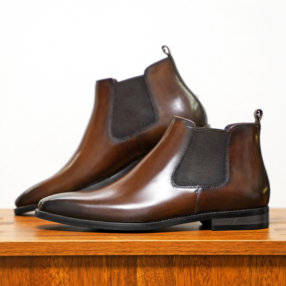 Milden sapatos fábrica 4039 Chelsea botas masculinas manga britânica Retro artesanal botas de couro britânico Martin bot