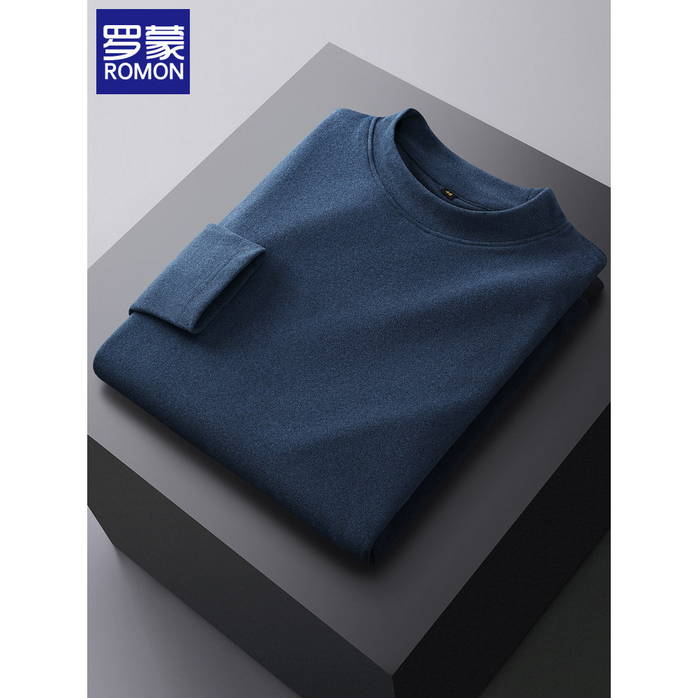 Lomon meia gola alta moletom masculino outono inverno cor sólida Street Wear solto quente interior de manga comprida Bot