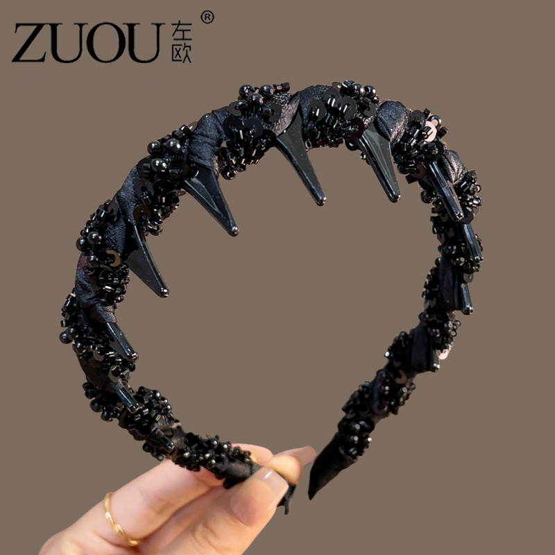Faixa de cabeça feminina de alta qualidade com faixa de dente high-End moda luz luxo grampo de cabelo 2026 novo estilo H