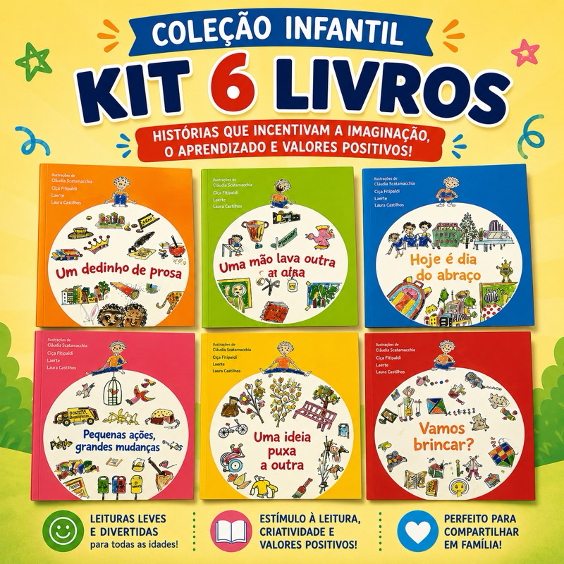 Kit 6 Livros Infantis Caio Riter + Laura Castilhos | Educação Infantil | Coleção Completa