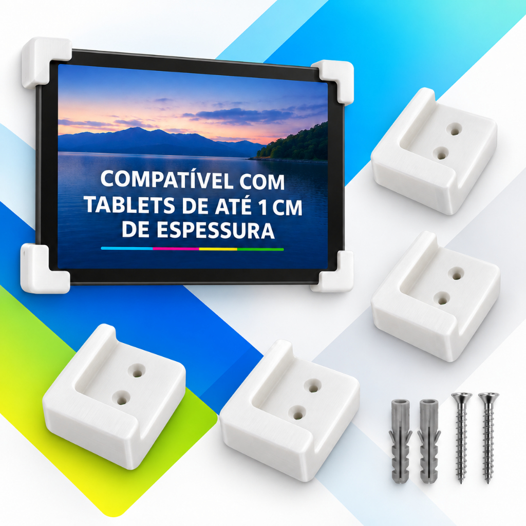 Suporte De Parede Para Tablet Trava Anti Furto Universal Nf
