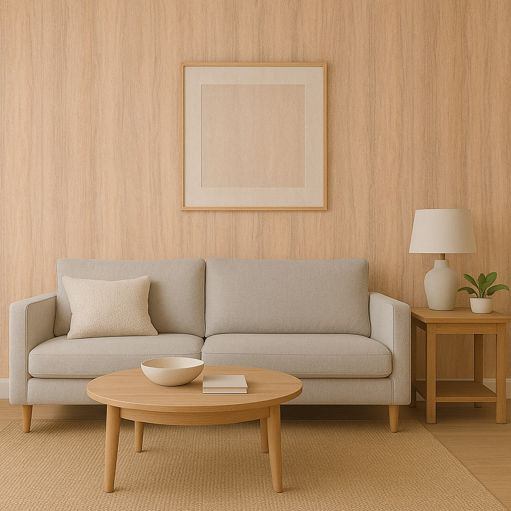 Papel de Parede Amadeirado Natural Claro 3m x 50cm Adesivo Autocolante Premium 094
