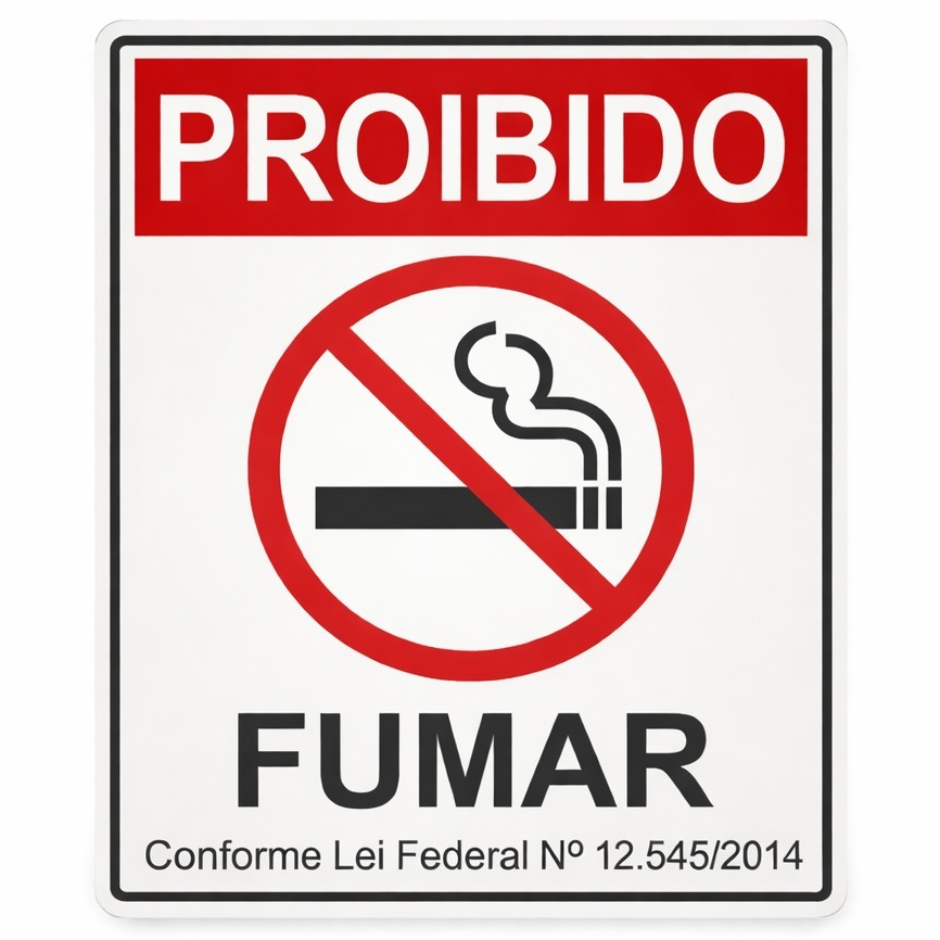 Placa Proibido Fumar – Linha Premium 28x18cm