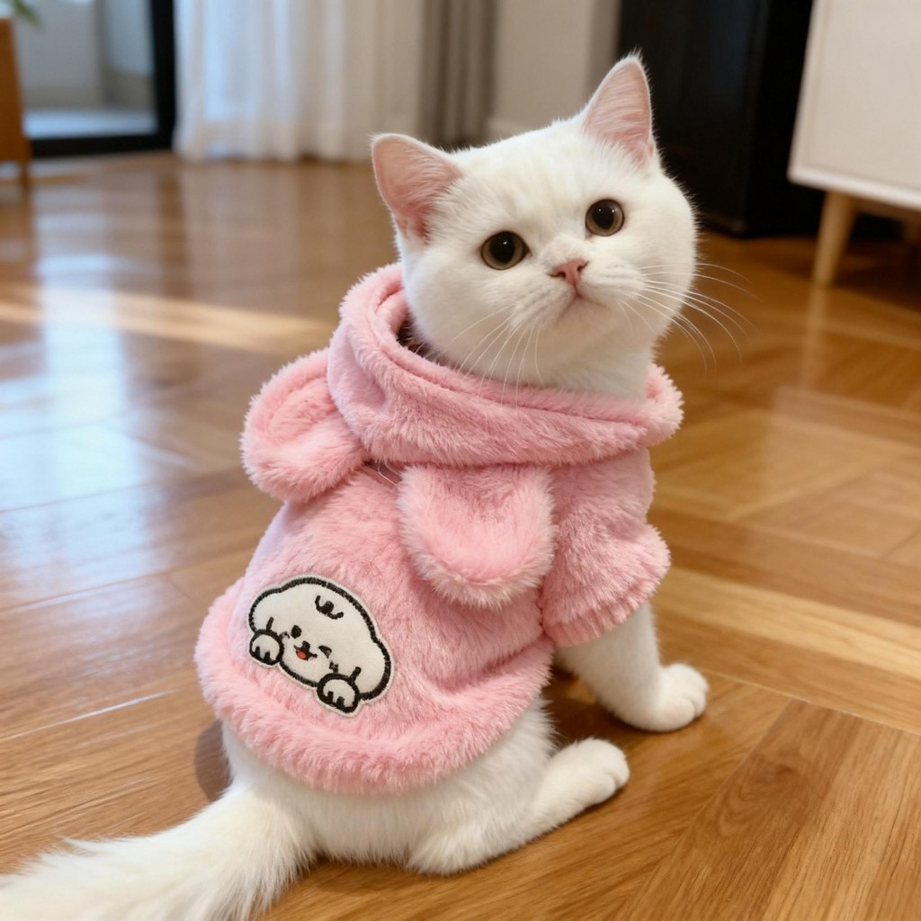 Roupa para Gato Outono Inverno Nova Jaqueta de Moletom Fofa Anti-Desgaste para Gato Ragdoll Dourado com Gradiente Azul**