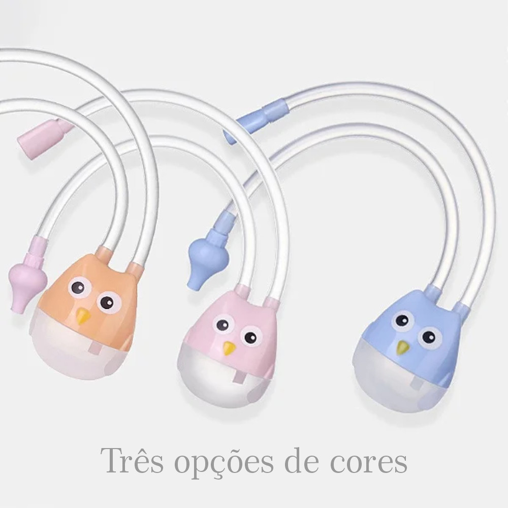 Aspirador Nasal para Bebe Infantil Sugador de Meleca e Catarro Higiene Bebê Coruja