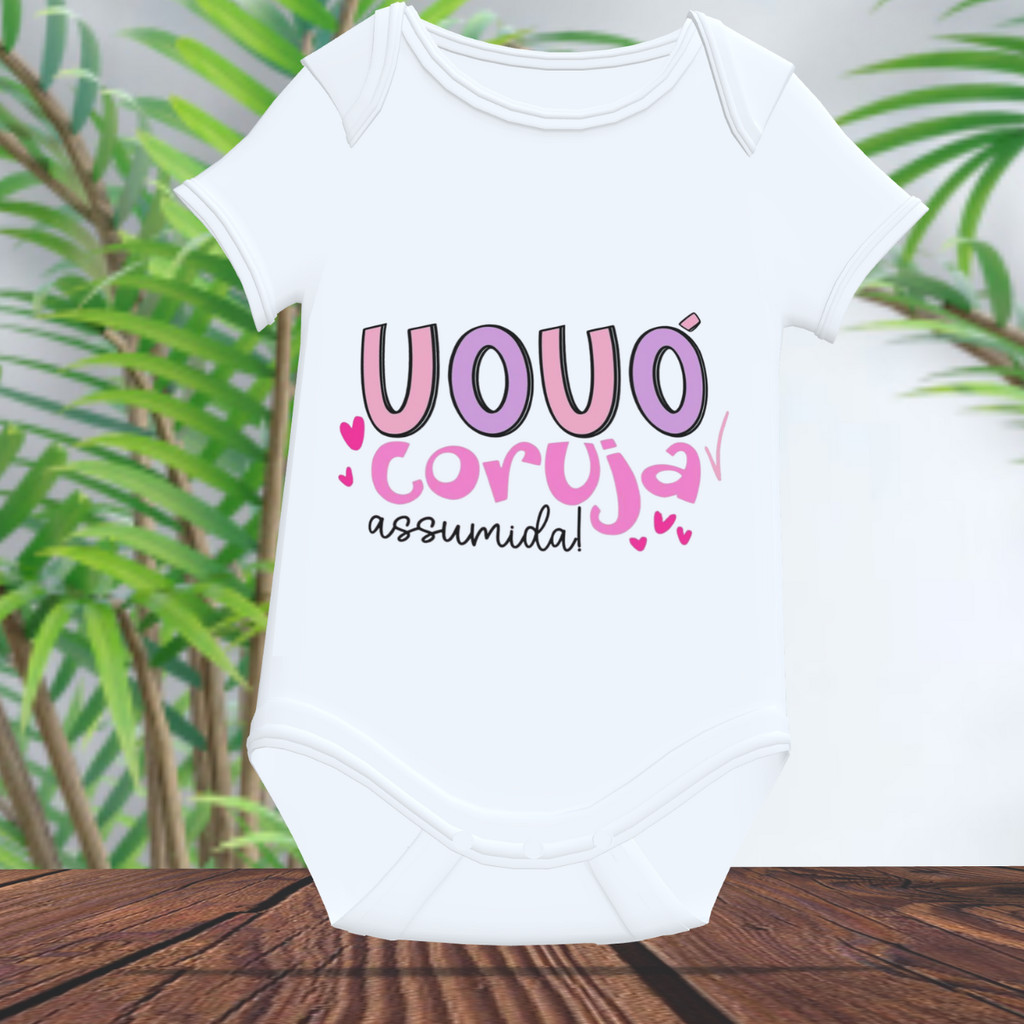 Body Bebê Personalizado Vovó Coruja Sua Arte Sua Estampa Mesversario Chá de Bebê