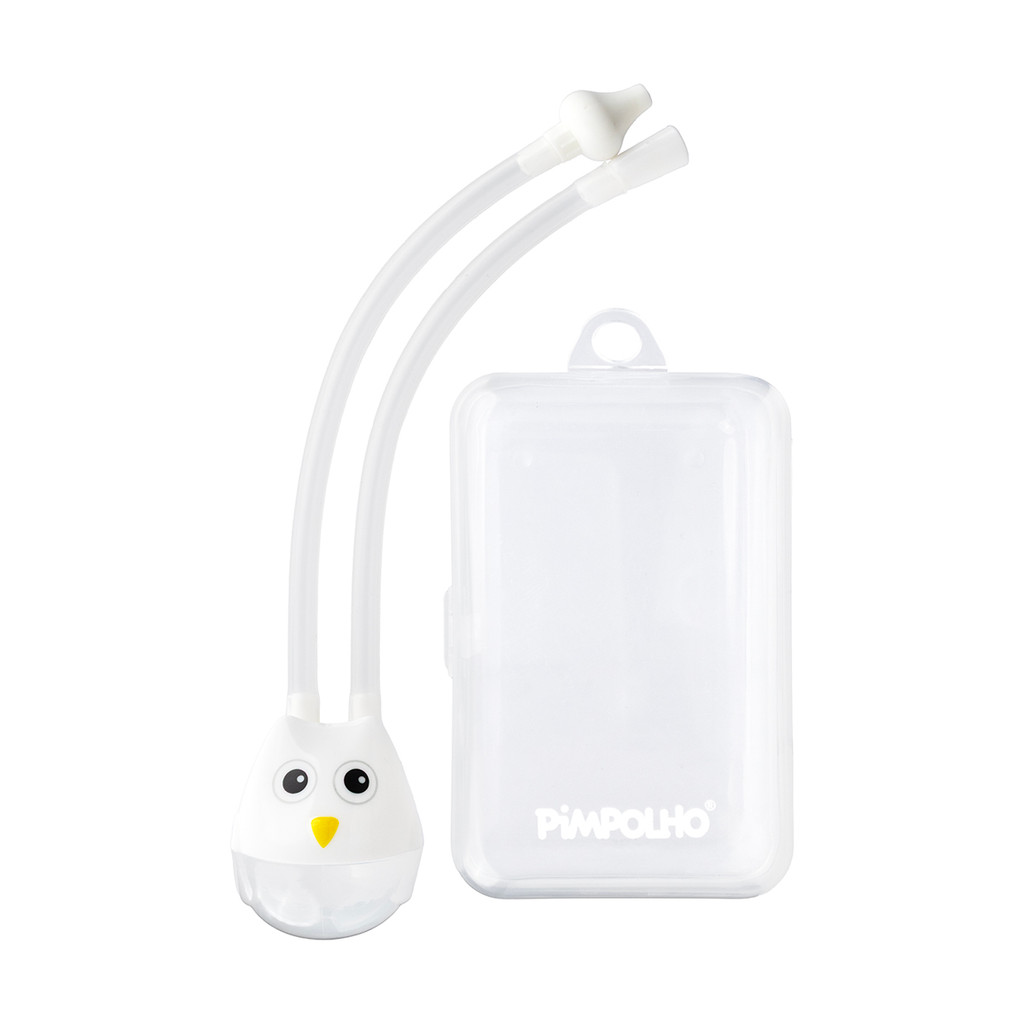 Aspirador Nasal Infantil Pimpolho Ponta de Silicone Acompanha Estojo Coruja Pimpolho Bebê Menino Menina