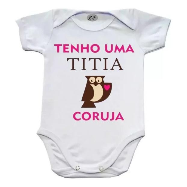 Roupinha de Bebê Tenho Uma Titia Coruja Lindo Presente