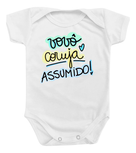 Body Roupa De Bebê Mimo Avô Vovô Coruja Assumido Presente