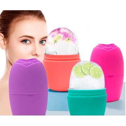 Massageador Facial de Silicone com Gelo – Fecha Poros, Reduz Inchaço e Olheiras – Skincare para Todos os Tipos de Pele