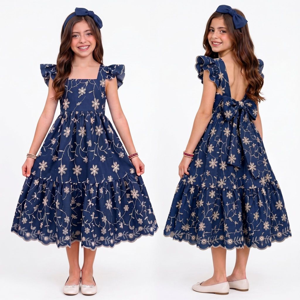 Vestido Juvenil Feminina Lese Algodão com Forro Luxo