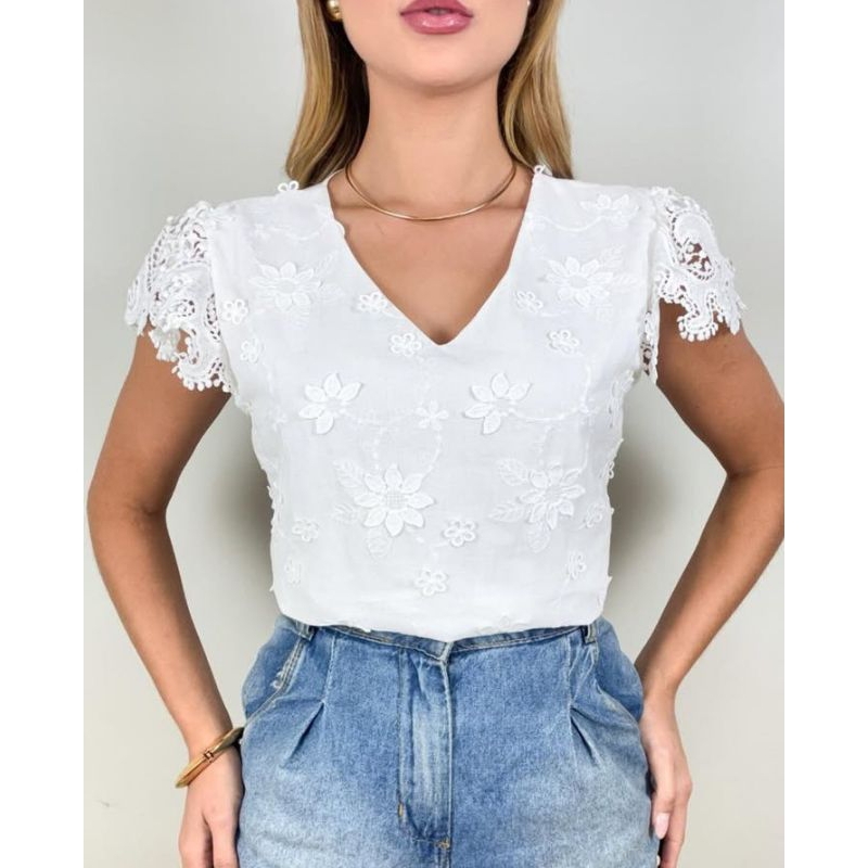 Blusa feminina de lese com forro coleção nova/ social
