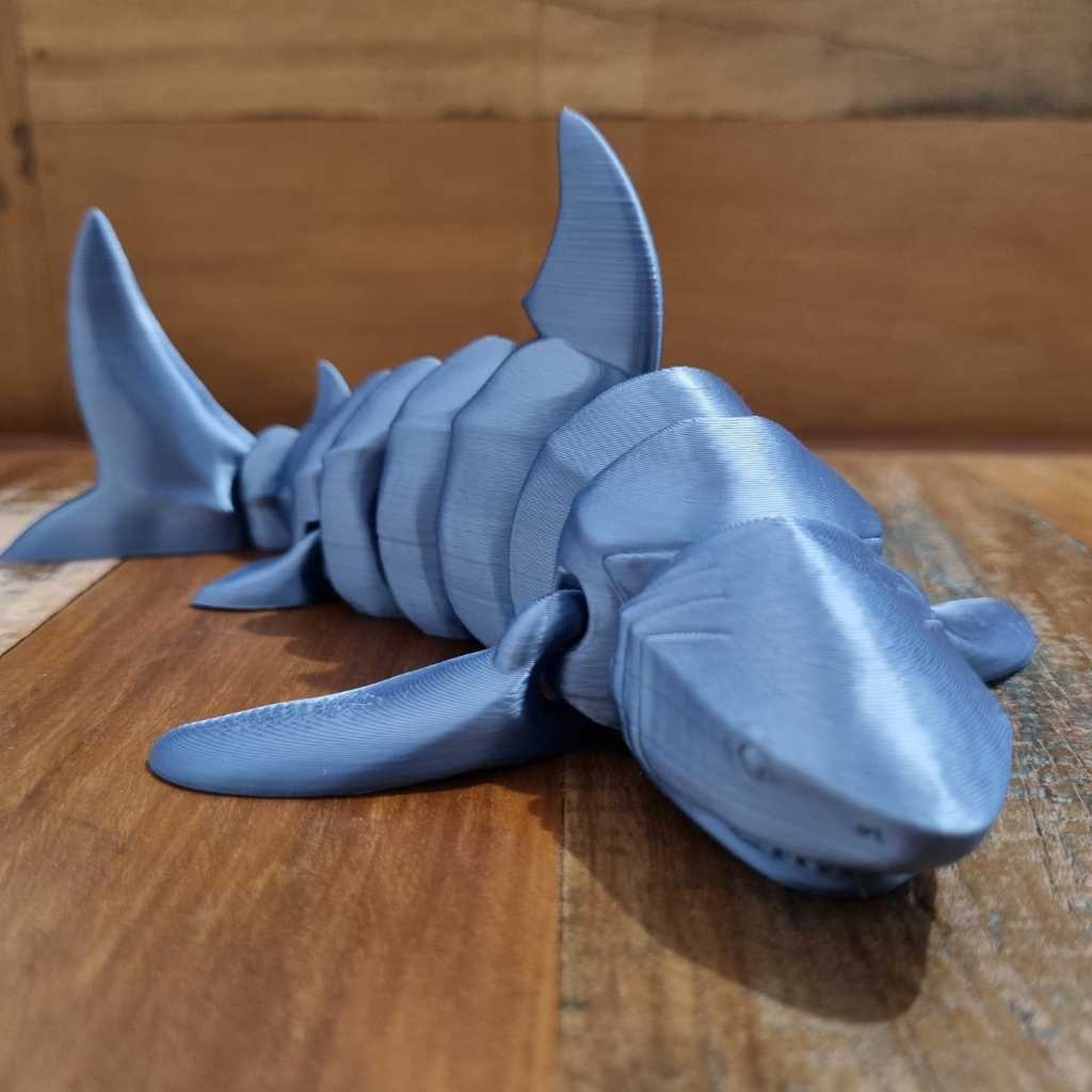 Brinquedo Tubarão Todo Articulado 3D 23cm Shark Jaws Bruce