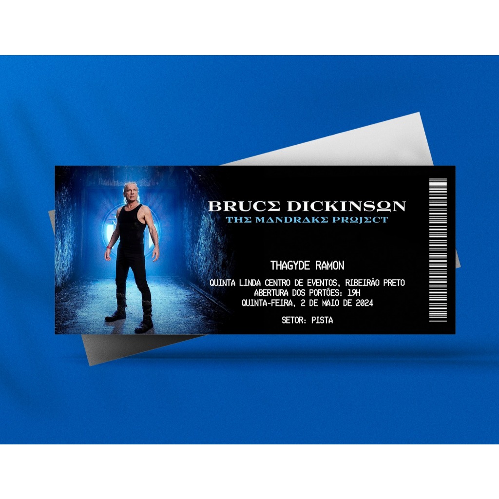 Ingresso Holográfico Personalizado Bruce Dickinson - The Mandrake Project