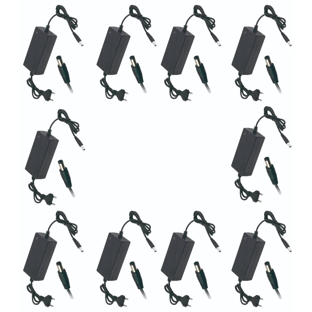 KIT 5 10 Fonte de Alimentação 12v 5A  P/Fita Led 5050 2835 CFTV Ring Light Energia