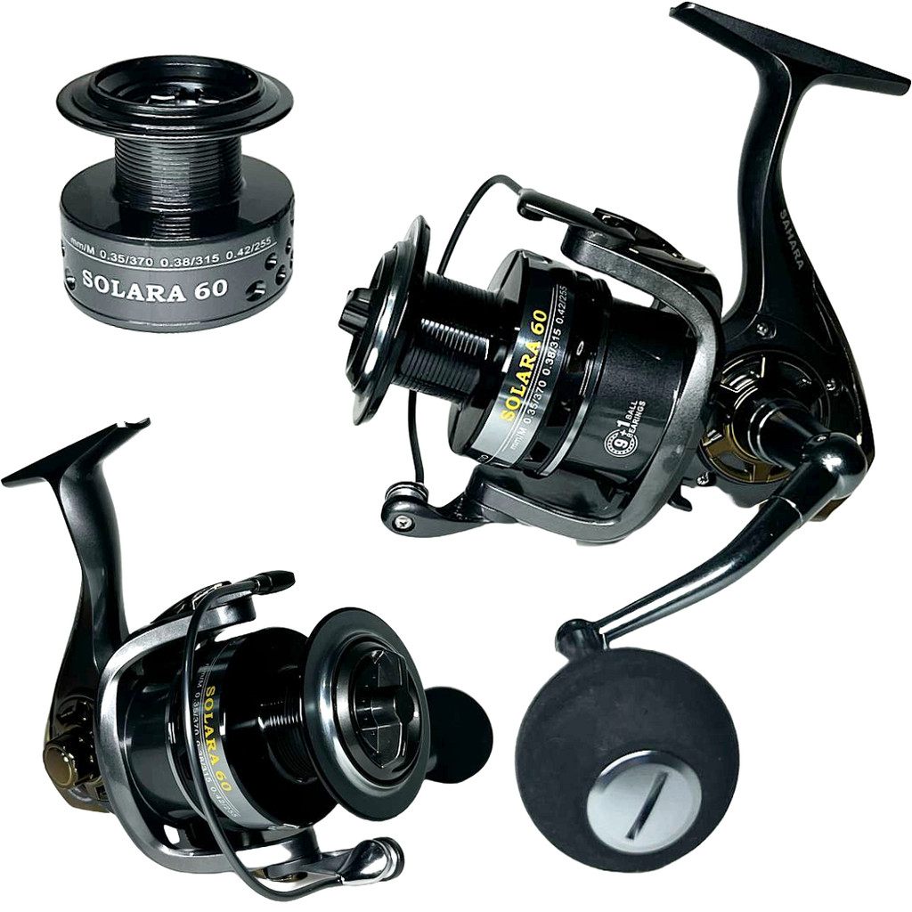 MOLINETE DE PESCA PESADA SAHARA SOLARA 60 - 10 ROLAMENTOS - DRAG: 10KG C/ CARRETEL EXTRA